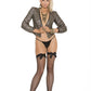 Fishnet Thigh Hi With Back Seam and Satin Bow  - Black
