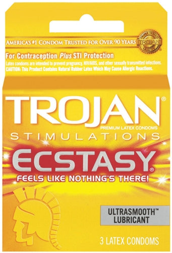 Trojan Ultra Ribbed Ecstasy - 3 Pack TJ94721