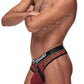 Cock Pit Net Cock Ring Thong - S/ M - Burgundy