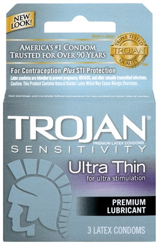Trojan Sensitivity Ultra Thin Lubricated Condoms - 3 Pack TJ92620