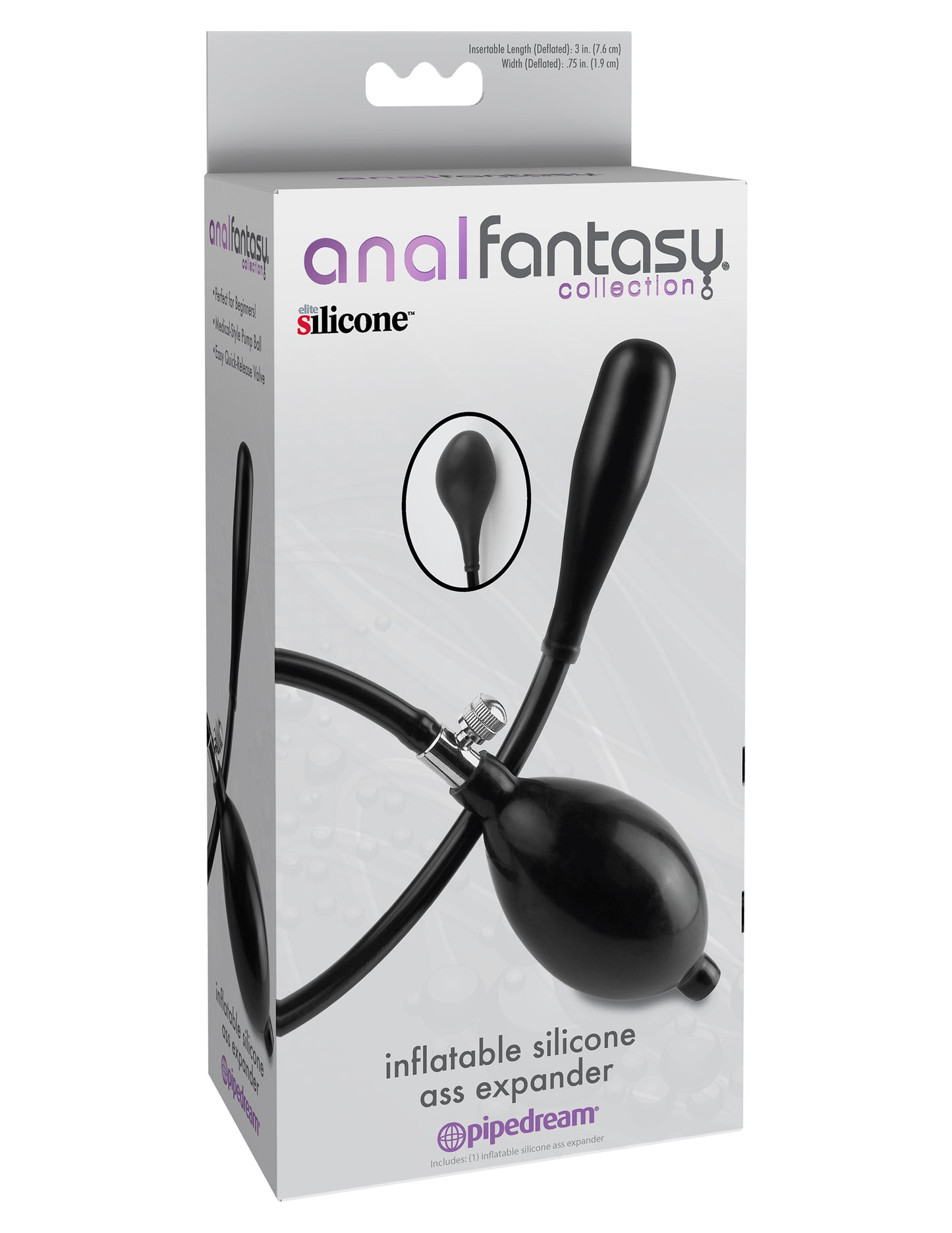 Anal Fantasy Collection Inflatable Silicone Ass Expander - Black PD4667-23