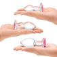 3 Pc Heart Jewel Glass Anal Training Kit -  Clear/pink