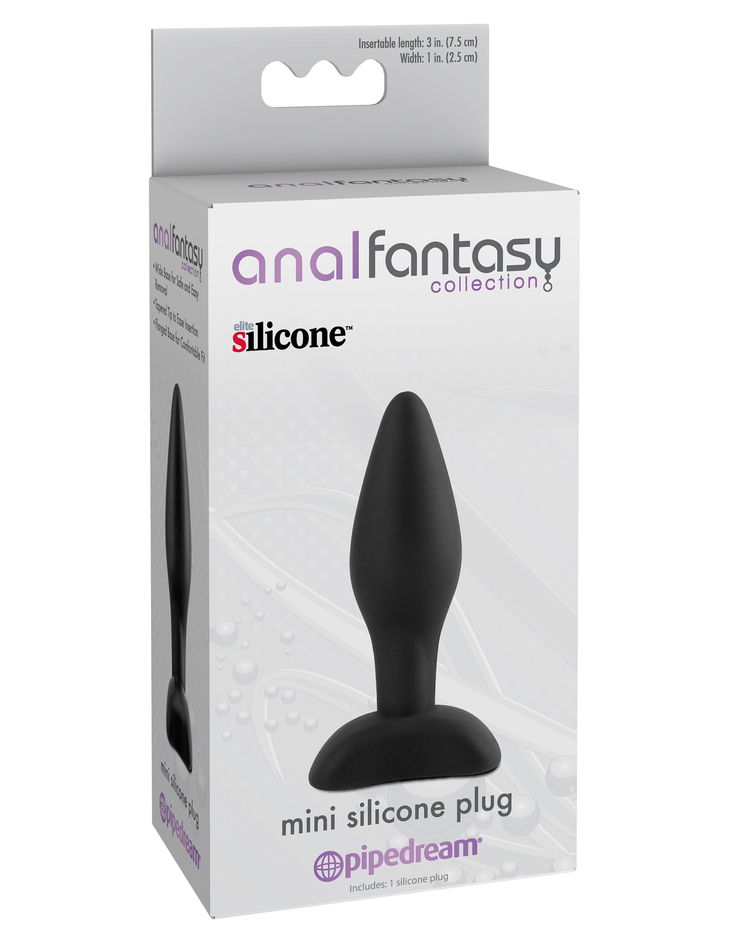 Anal Fantasy Collection Mini Silicone Plug - Black PD4601-23