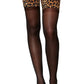 Leopard Top Thigh High - One Size - Leopard Black