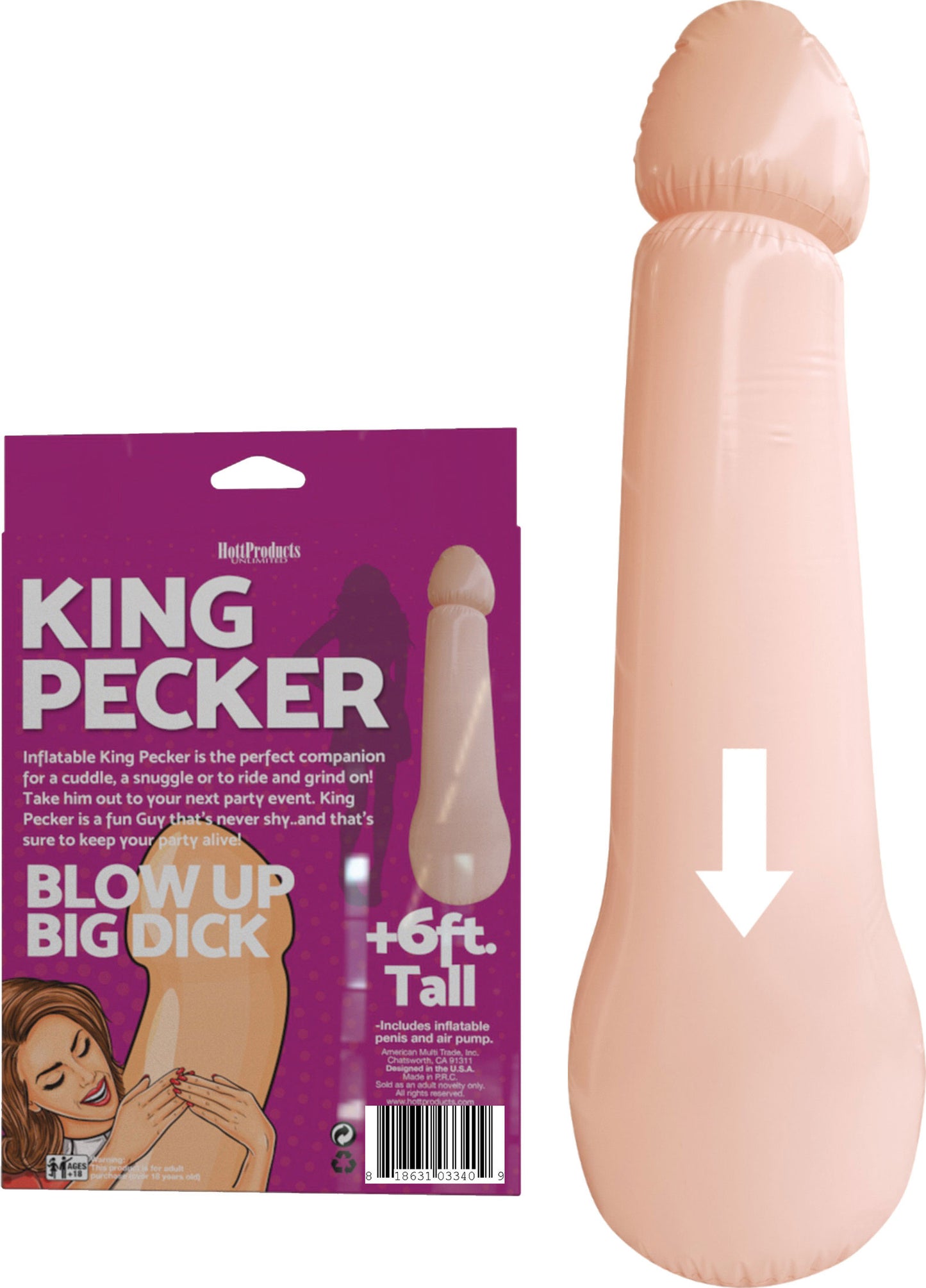 King Pecker- 6 Foot Giant Inflatable Penis HTP3340