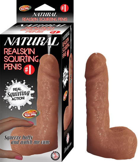 #1 Natural Realskin Squirting Penis - Brown NW2841