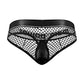 Cock Pit Net Cock Ring Thong - L/ XL - Black
