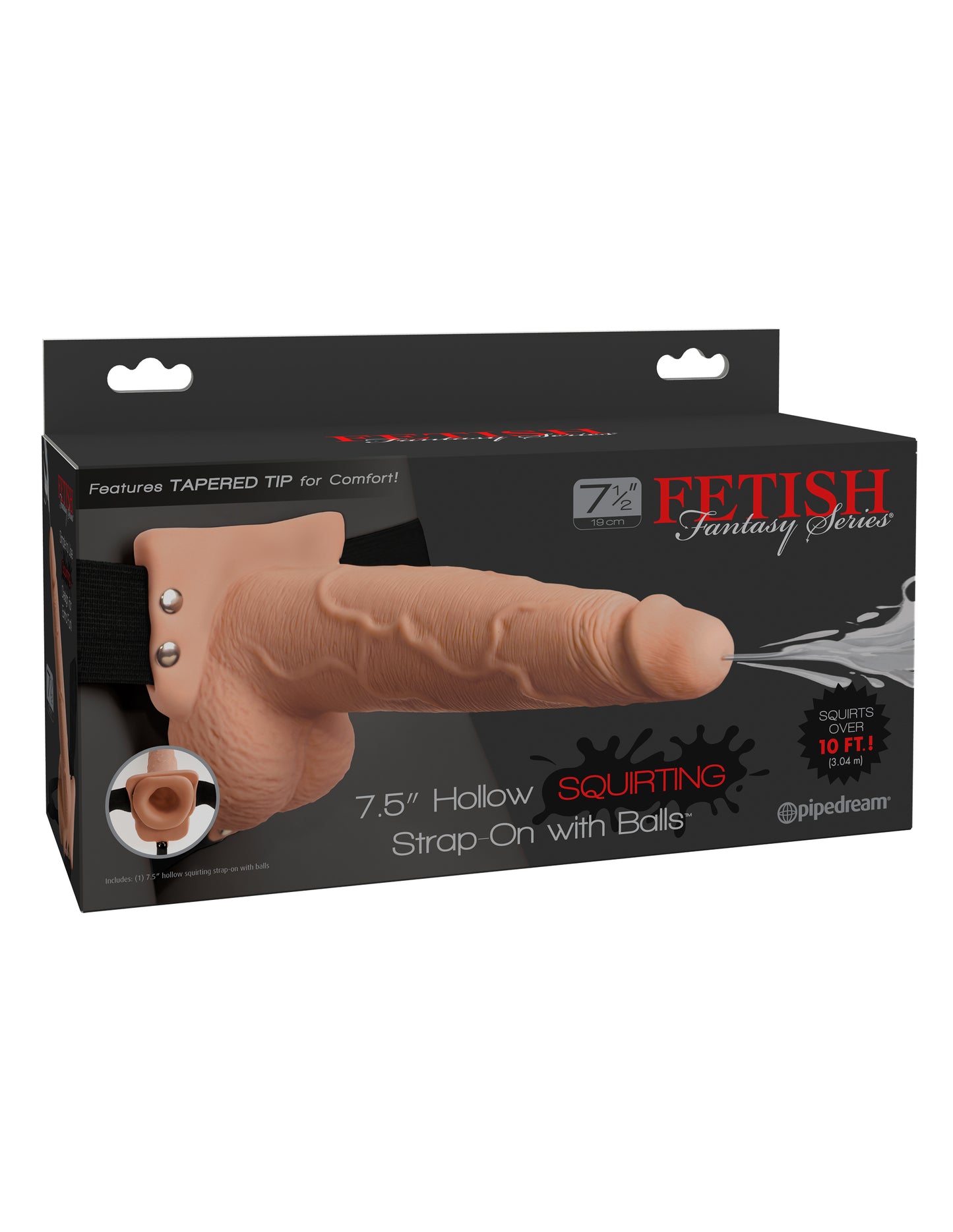 Fetish Fantasy Series 7.5" Hollow Squirting Strap-on With Balls - Flesh PD3397-21