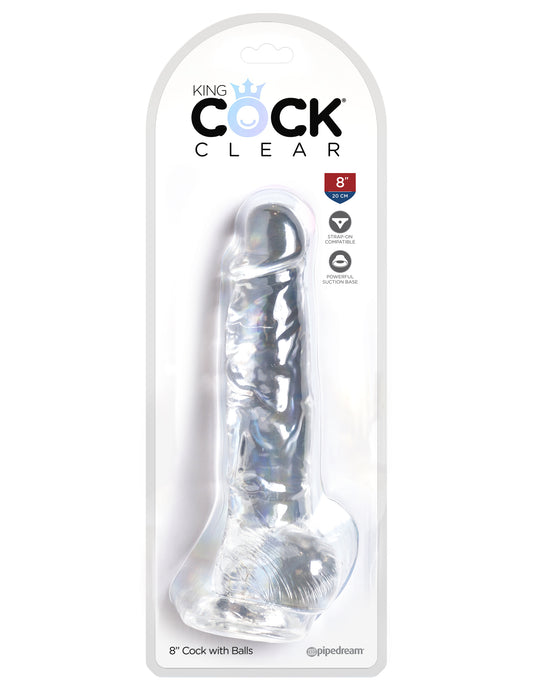 King Cock Clear 8" Cock With Balls PD5756-20