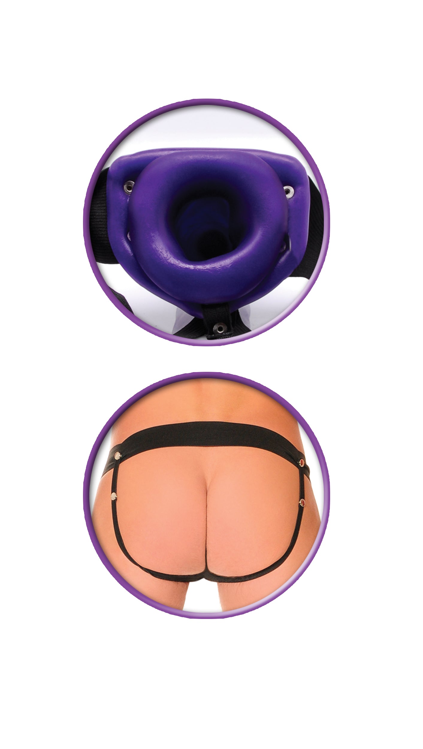 Fetish Fantasy Series for Him or Her Vibrating Hollow Strap-on - Purple PD3367-12
