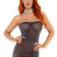 Shimmery Rhinestone Tube Dress - One Size - Black/silver LA-86151BLKSLVR