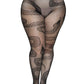 Snake Net Tights - 1x/2x - Black