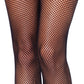 Crotchless Fishnet Pantyhose - Queen Size - Black