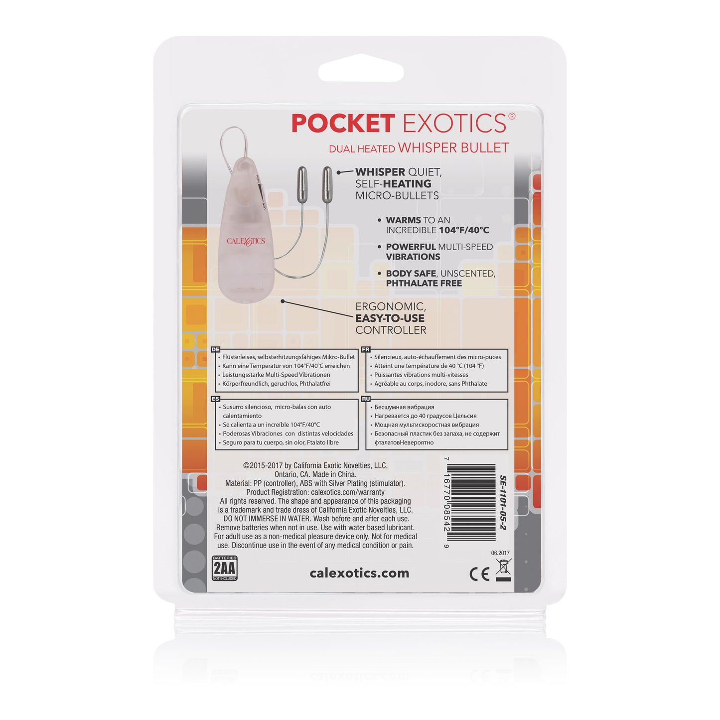 Pocket Exotics Dual Heated Whisper Bullets - Clear SE1101052