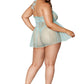 Babydoll and G-String - Queen Size - Mint