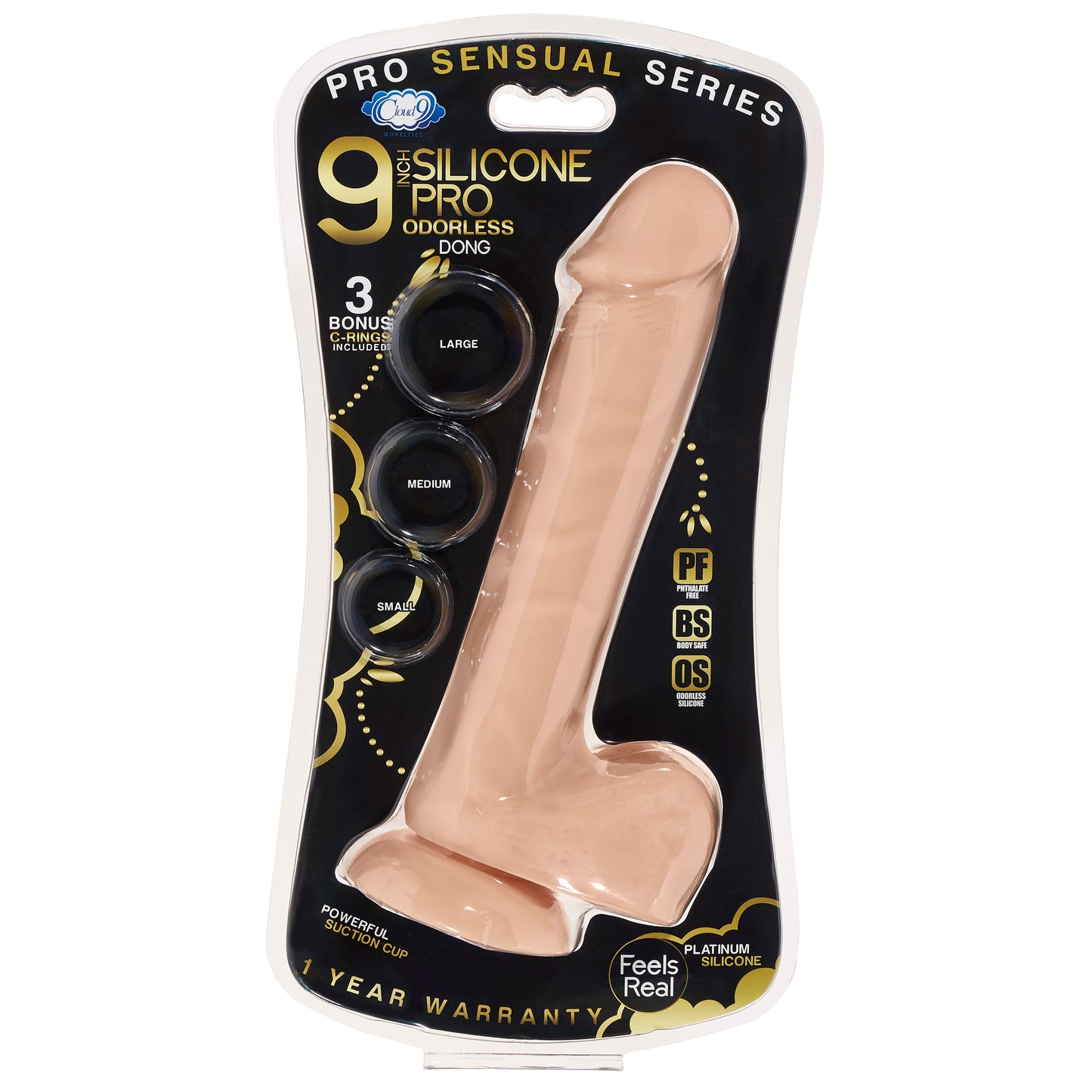 9" Silicone Pro Odorless Dong - Flesh WTC852882