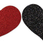 Nipplicious - Heart Shape Pasties - Glitter  -  Red and Black HTP3339