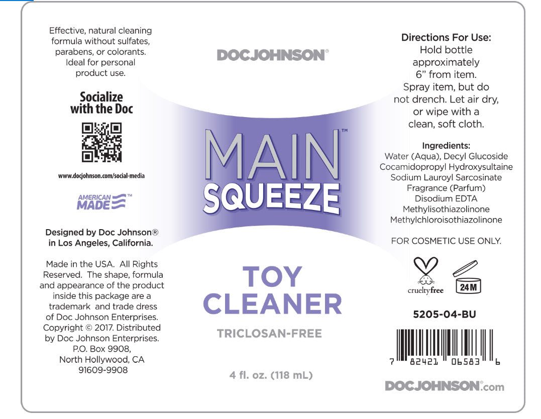 Main Squeeze - Toy Cleaner - 4 Fl. Oz.. DJ5205-04-BU