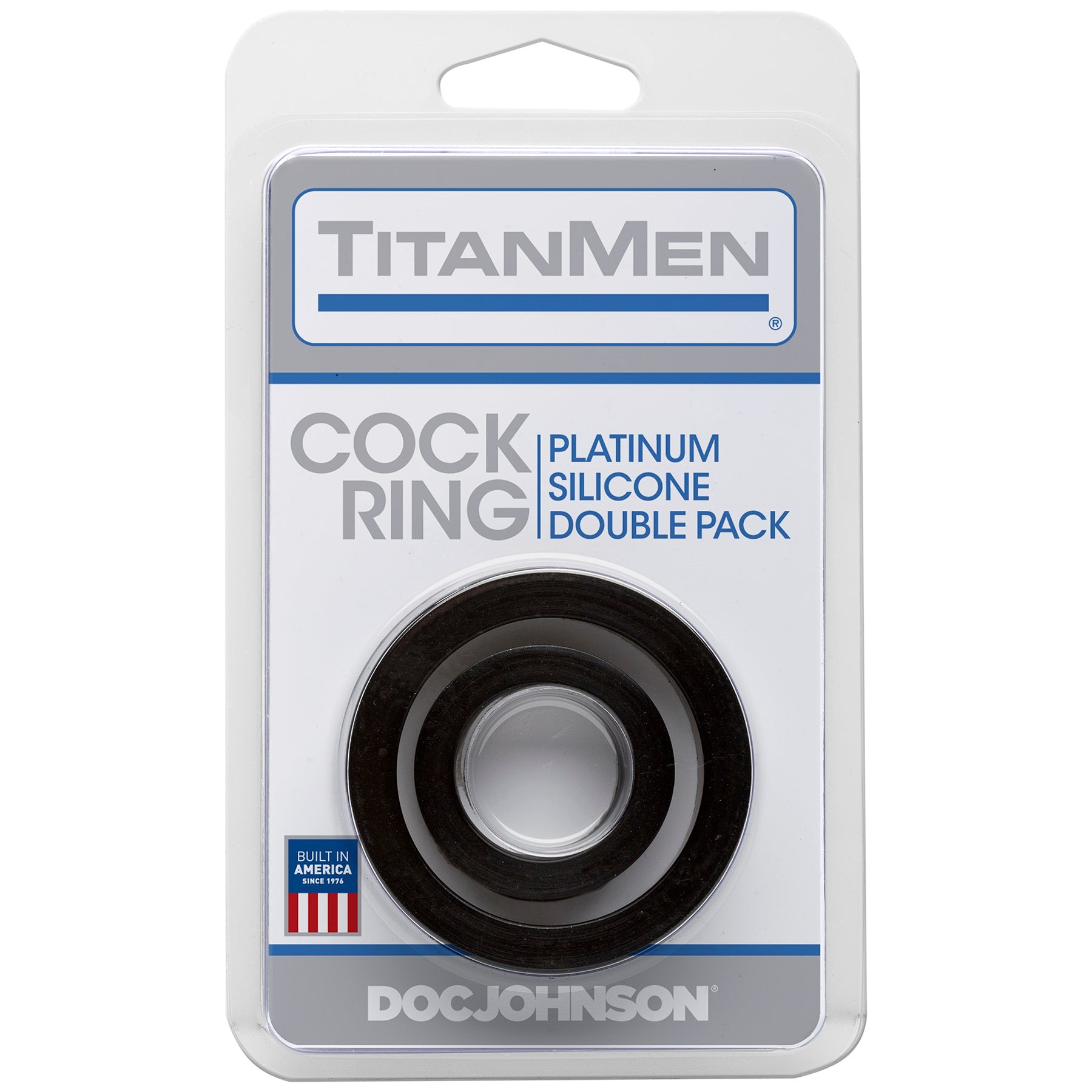 Titanmen Cock Ring Platinum Silicone  Double Pack - Black DJ3503-03-CD