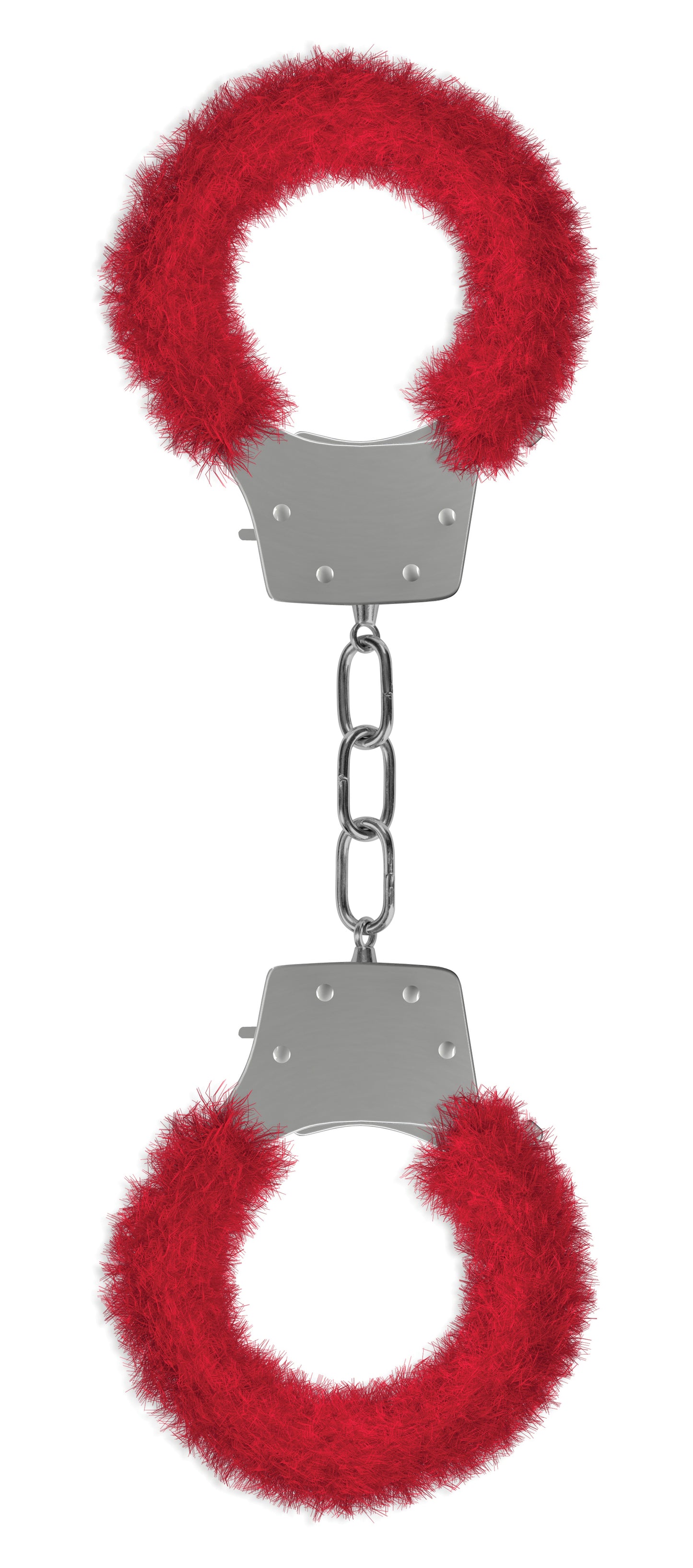 Pleasure Handcuffs Furry - Red