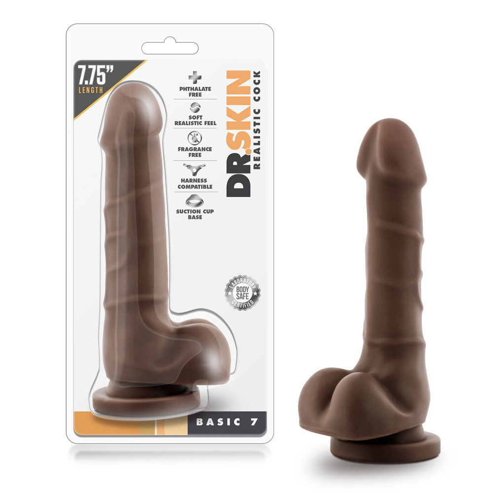 Dr. Skin - Realistic Cock - Basic 7 - Chocolate BL-58116