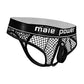 Cock Pit Net Cock Ring Thong - L/ XL - Black