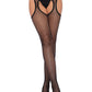 Fishnet Suspender Hose With Scalloped Trim - One Size - Black LA-1941
