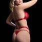 2 Pc Halter Bra and Thong Set - One Size - Red
