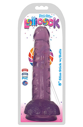 Lollicock - 8" Slim Stick With Balls - Grape Ice CN-14-0518-51