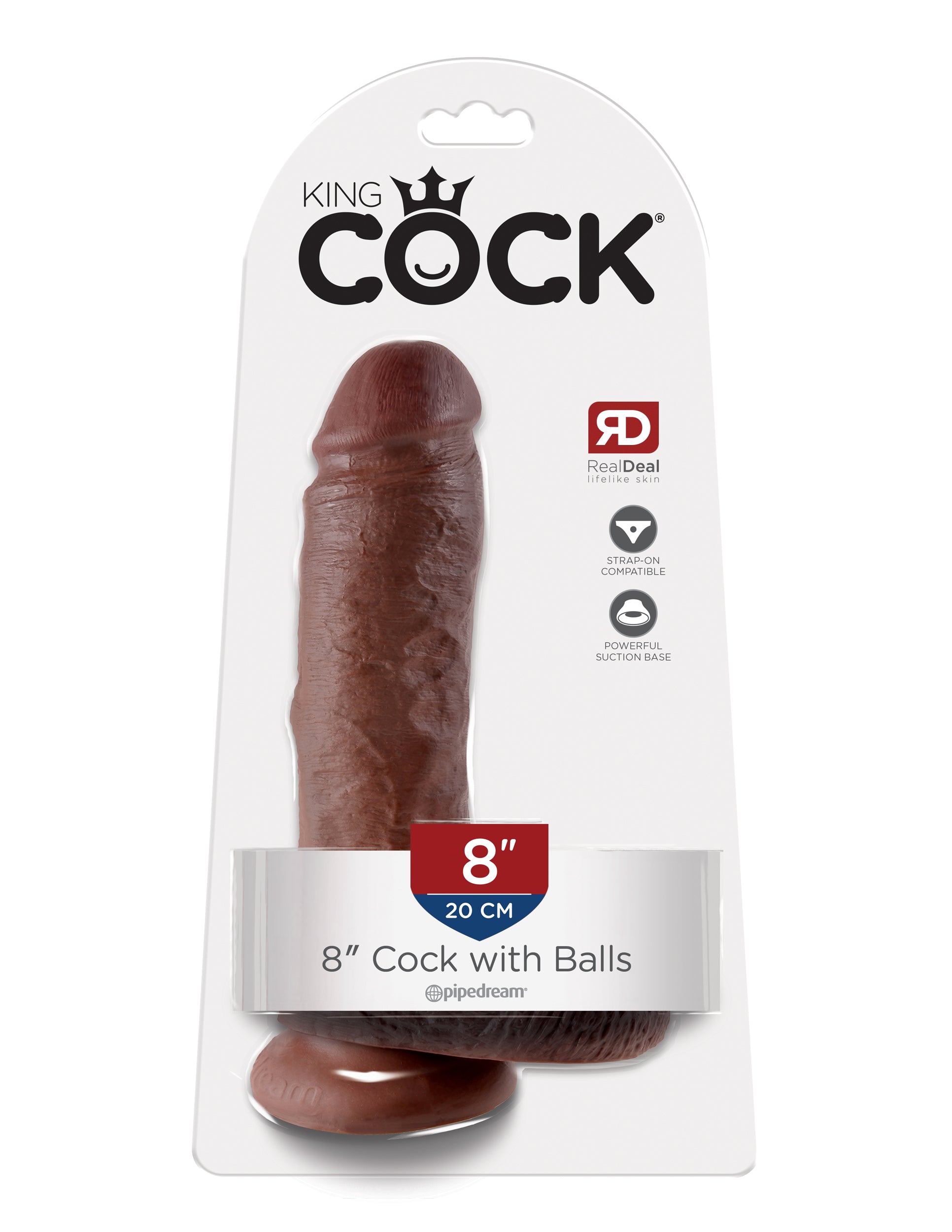 King Cock 8-Inch Cock With Balls - Brown PD5507-29