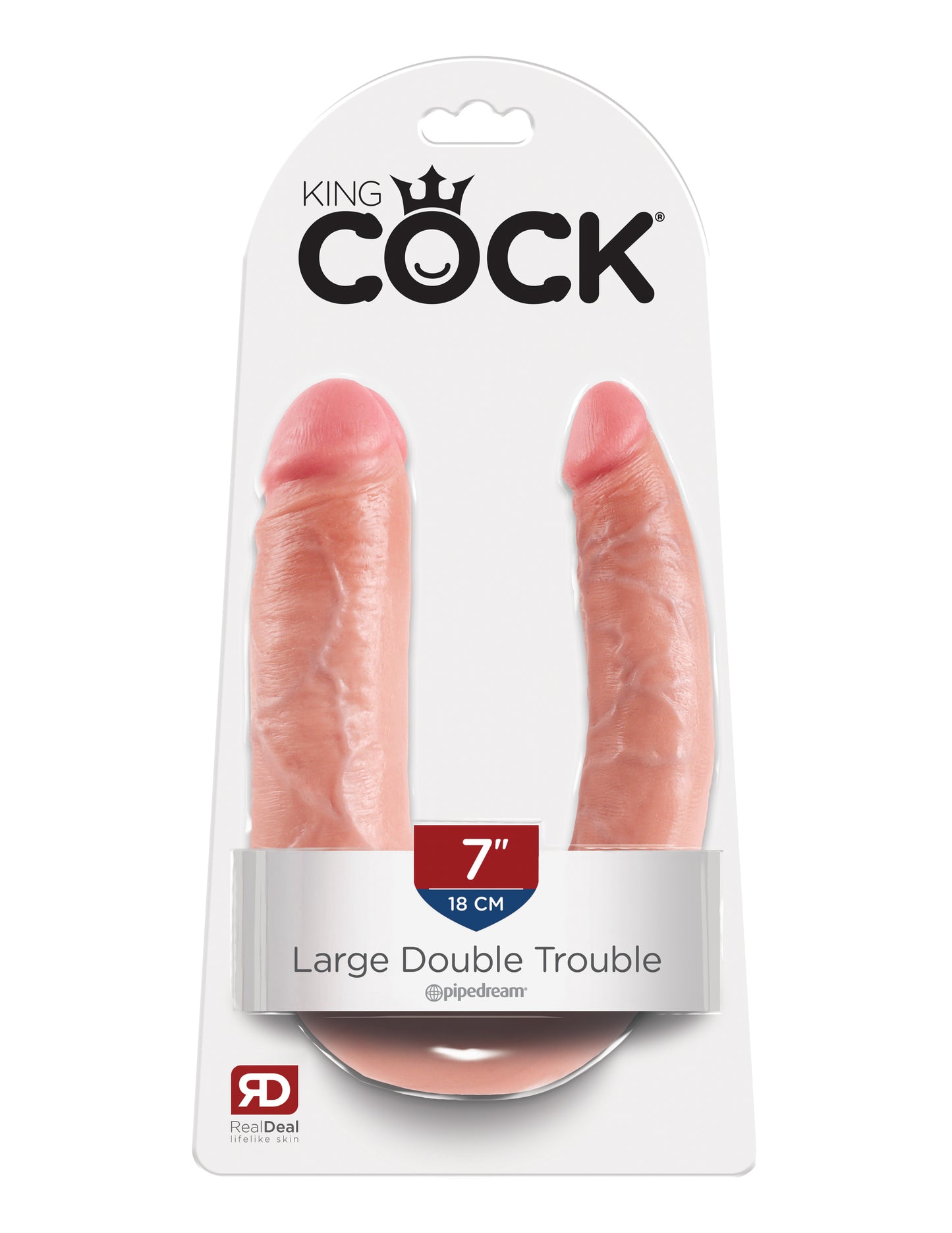 King Cock Double Trouble - Large - Flesh PD5515-21