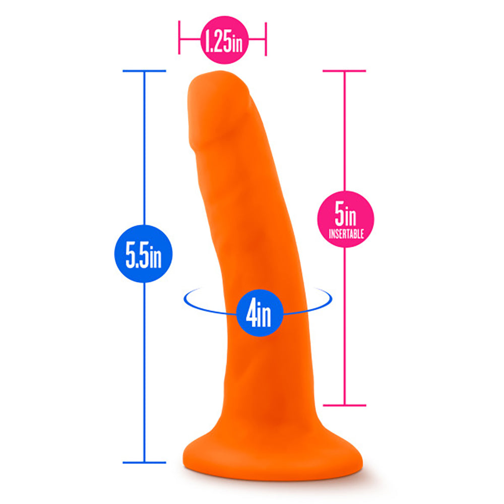 Neo - 5.5 Inch Dual Density Cock - Neon Orange BL-59519