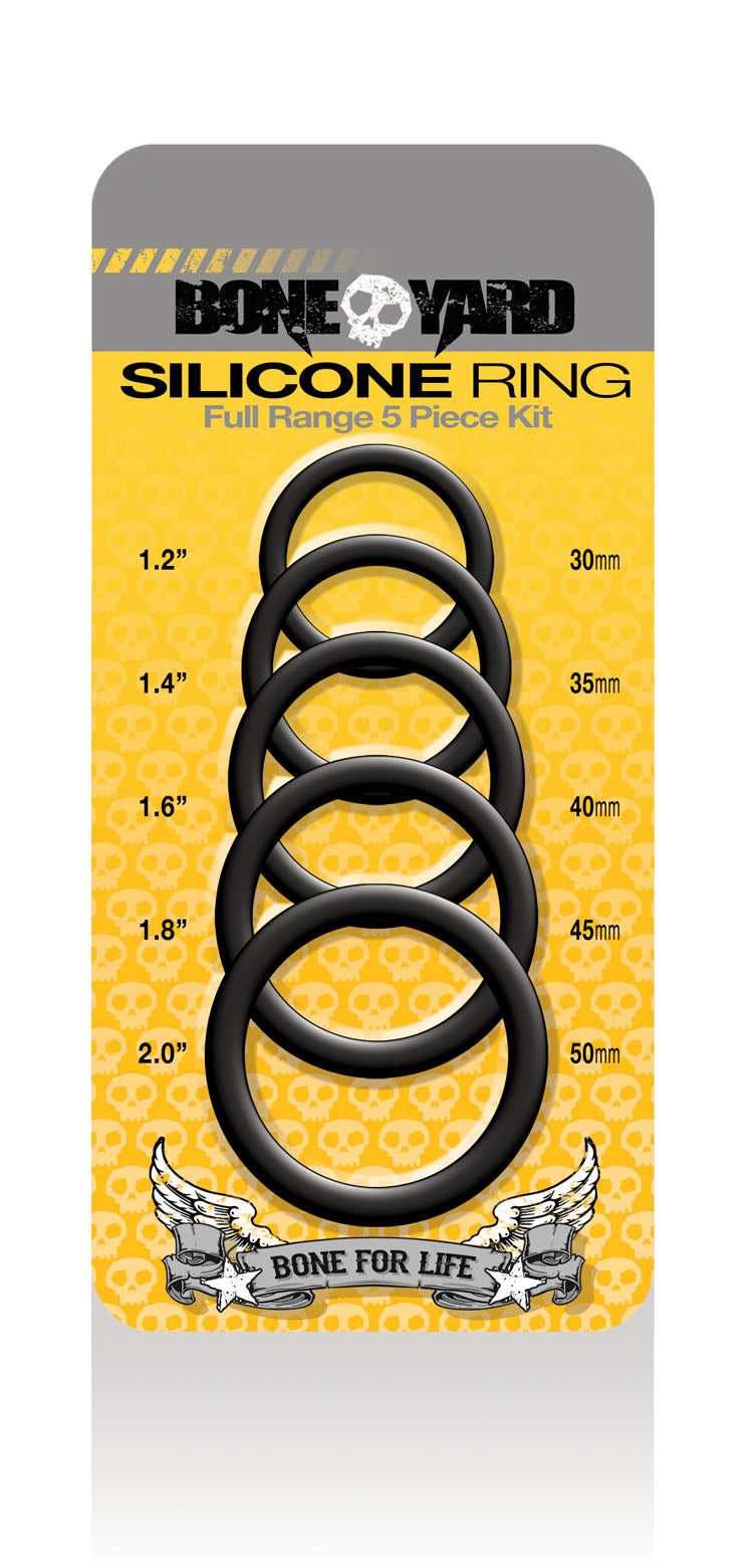 Boneyard Silicone Ring 5 Pc Kit - Black BY-0100