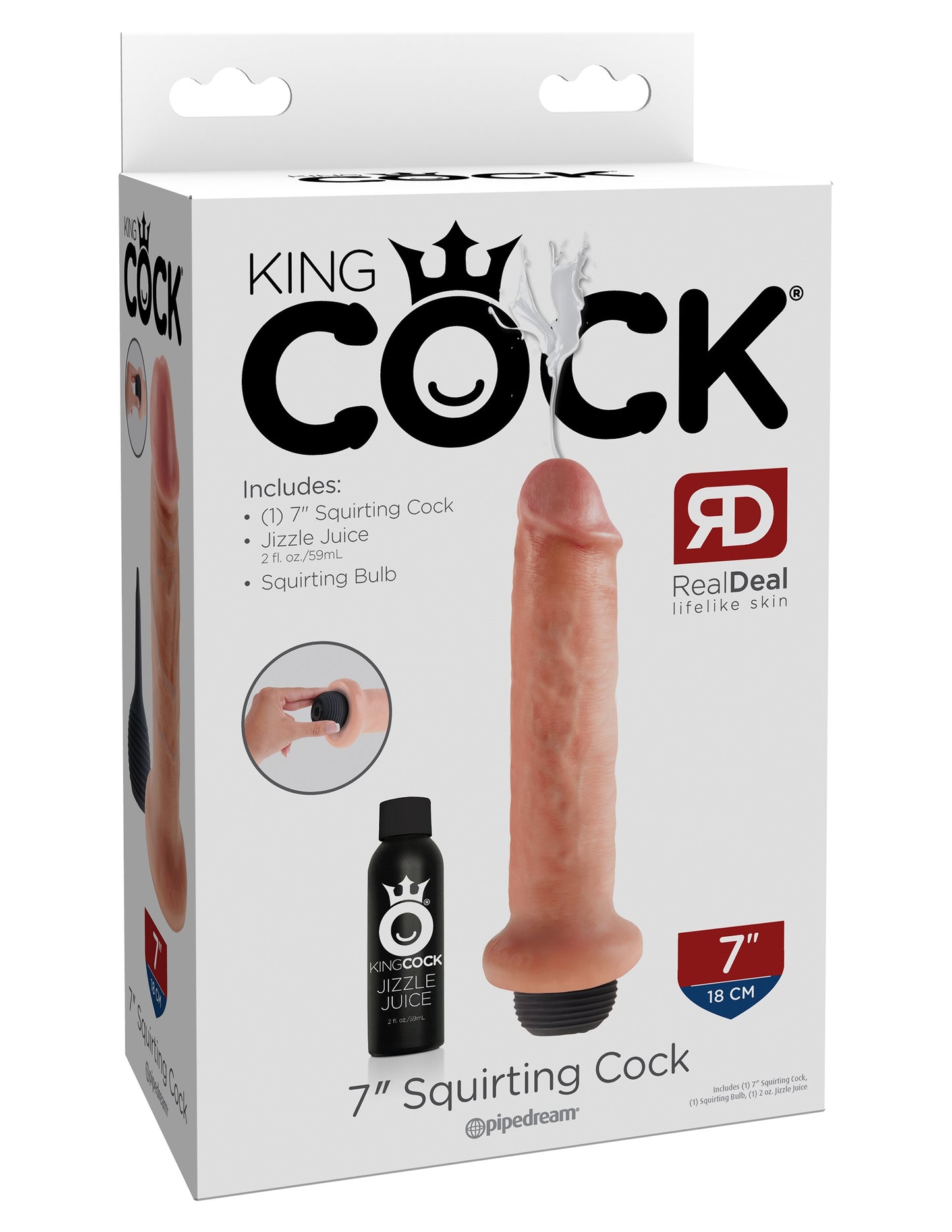 King Cock 7" Squirting Cock - Flesh