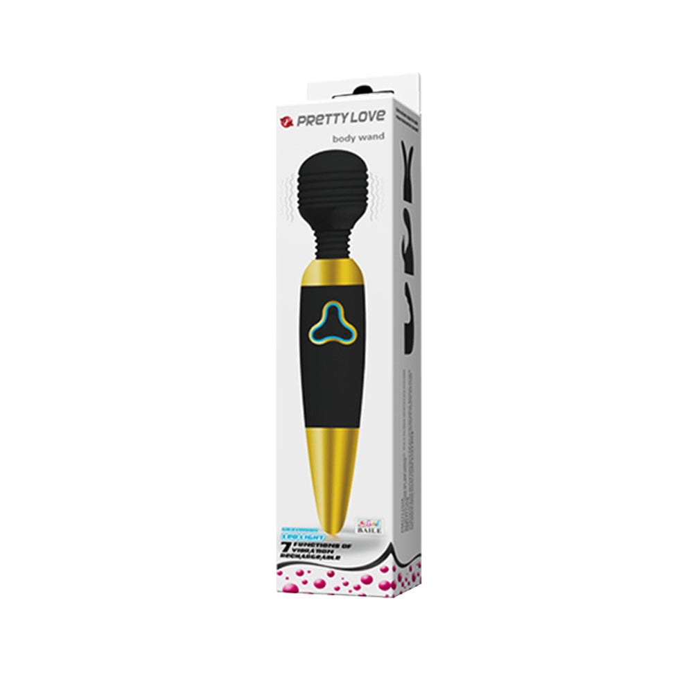 Pretty Love Body Wand With Led Light - Black and  Gold BW-055010-2