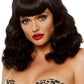 16 Inch Retro Curly Bob Wig - Black