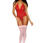 Garter Teddy - One Size - Ruby