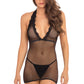 Take Me Fishnet Mini Dress - One Size - Black RR-7088-BLK