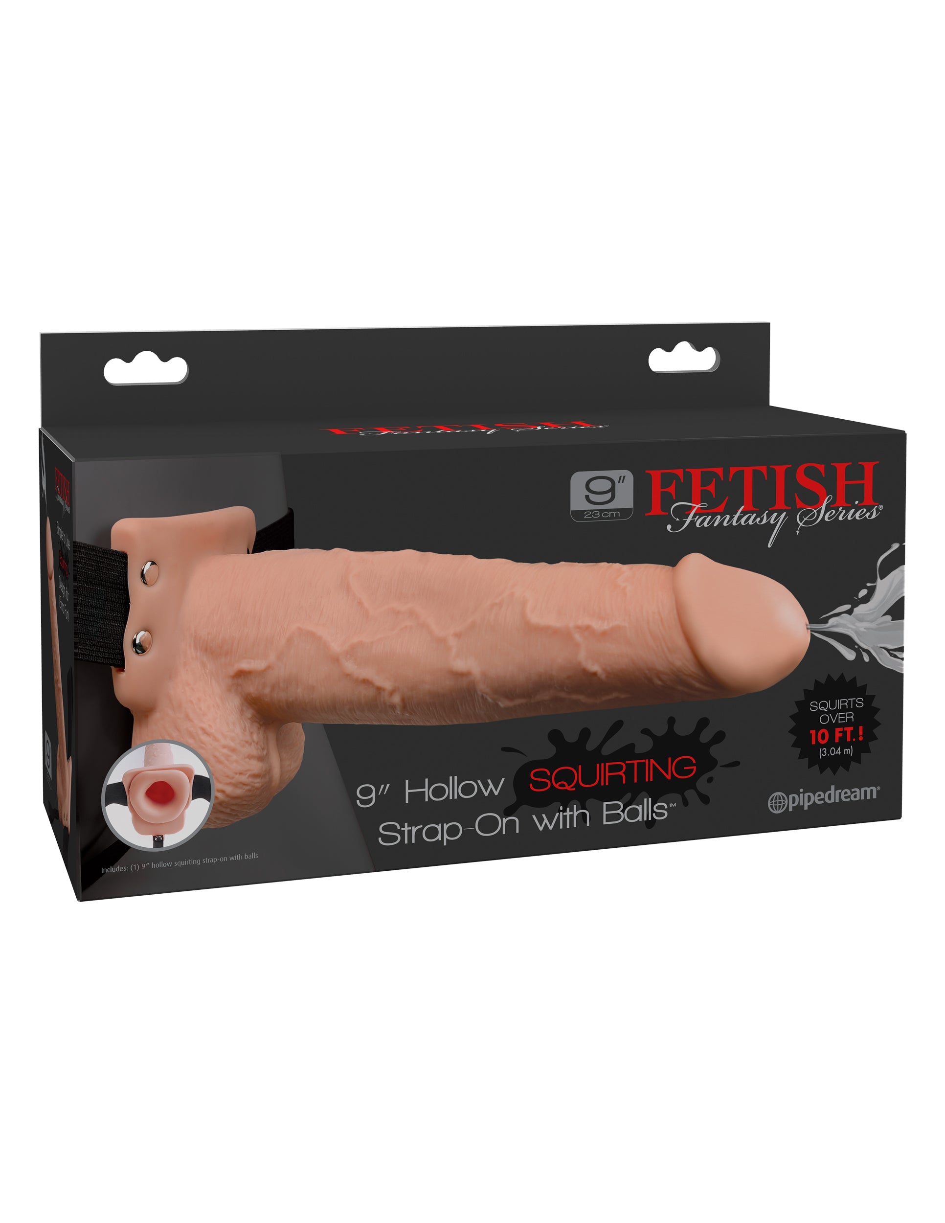 Fetish Fantasy Series 9" Hollow Squirting Strap-on With Balls - Flesh PD3398-21