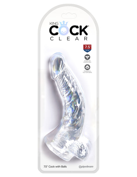 King Cock Clear 7.5" Cock With Balls PD5755-20