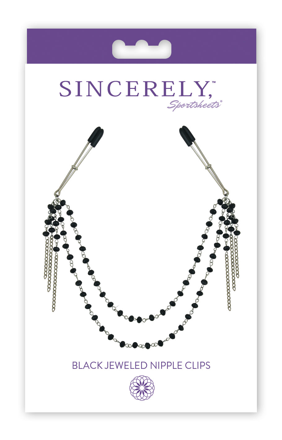 Sincerely Black Jeweled Nipple Clips SS520-31