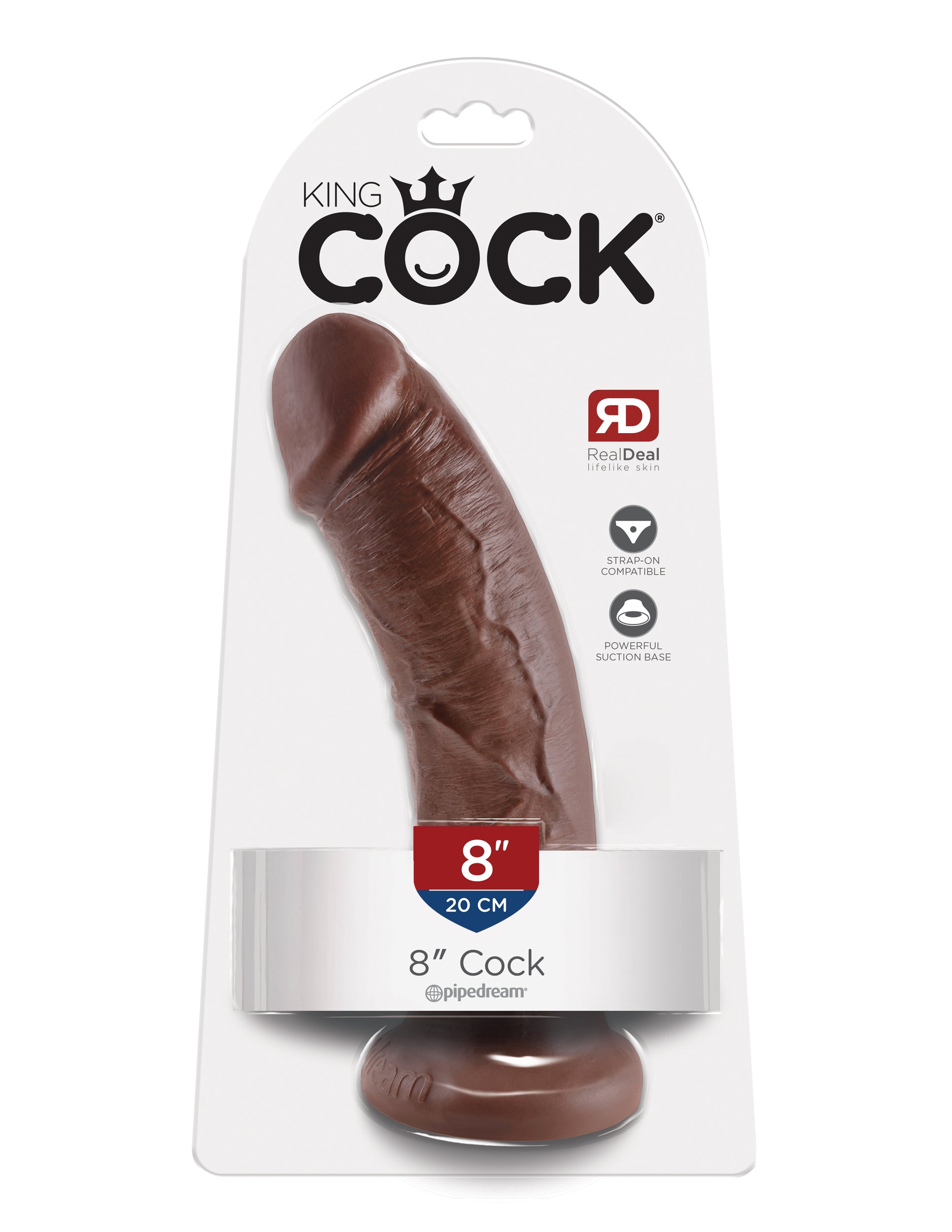 King Cock 8-Inch Cock Brown PD5503-29