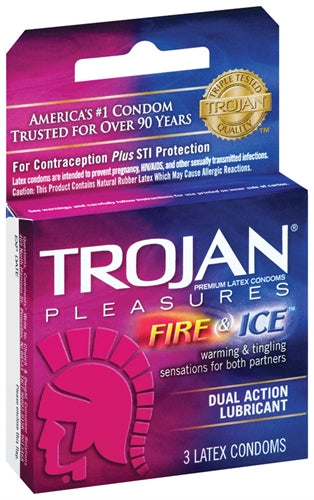 Trojan Fire and Ice Dual Action Lubricated Condoms - 3 Pack TJ96003