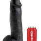 King Cock 12 Inch Cock With Balls - Black
