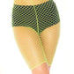 Industrial Fishnet Biker Shorts - One Size - Neon Yellow LA-8882NY