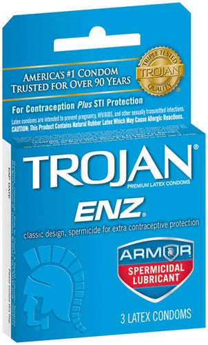 Trojan Enz Armor Spermicidal Lubricated  Condoms - 3 Pack TJ93150