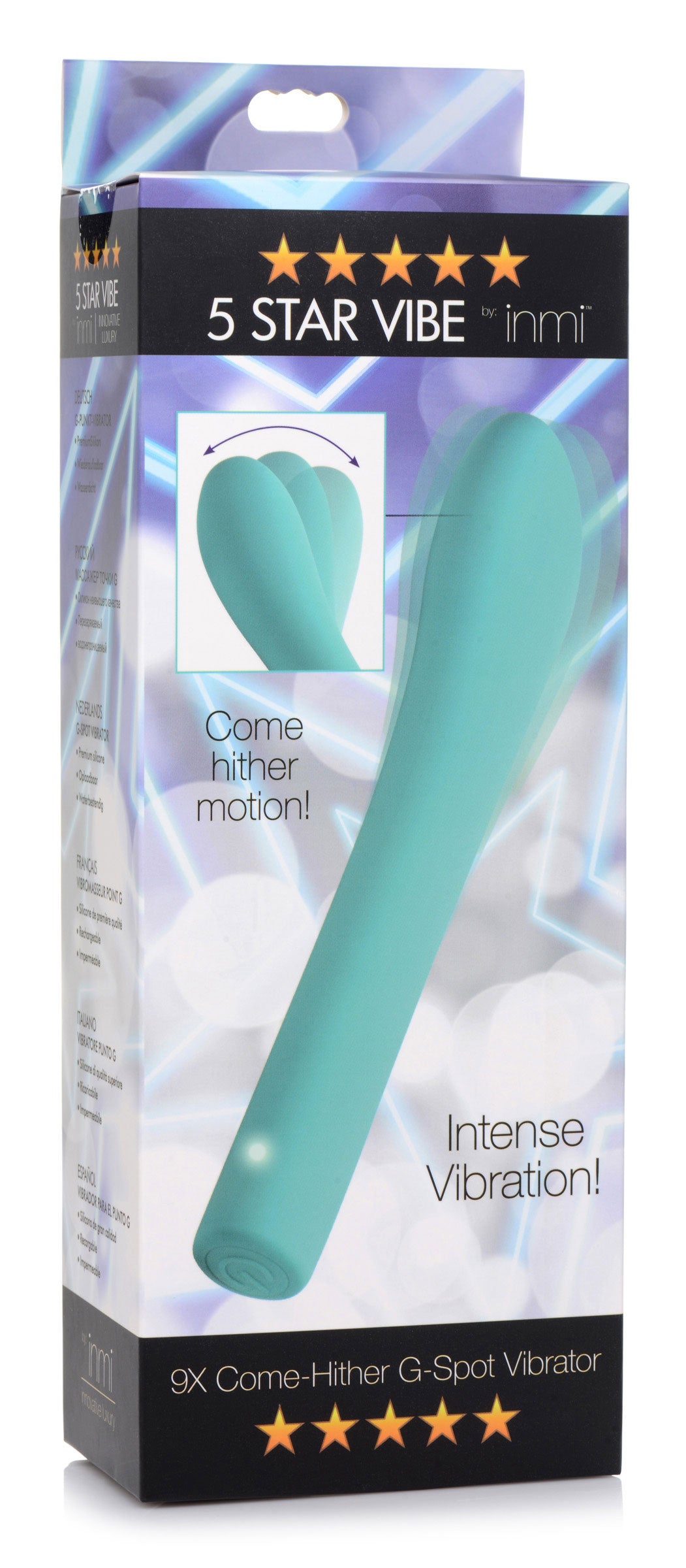 5 Star 9x Come-Hither G-Spot Silicone Vibrator -  Teal