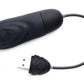 7x Pulsing Rechargeable Silicone Bullet- Black