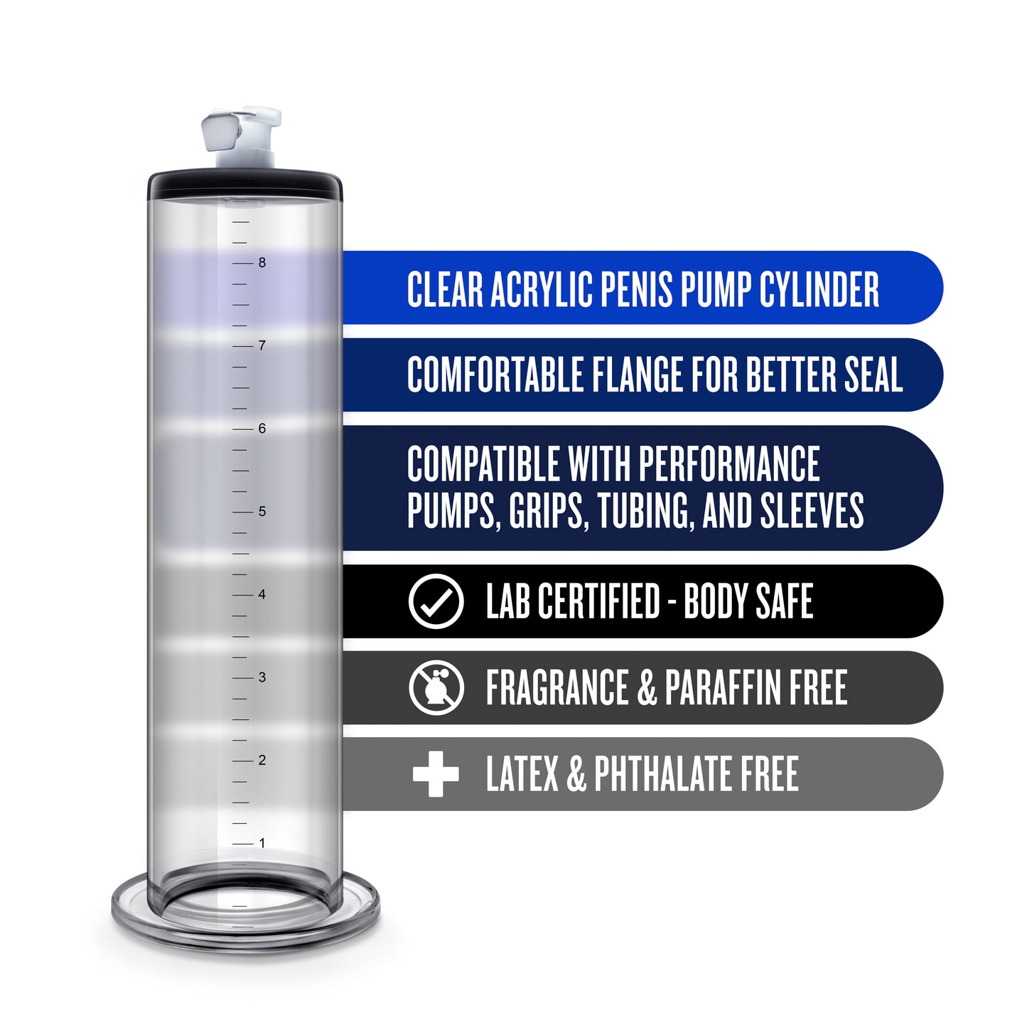 Performance - 9 Inch X 1.75 Inch Penis Pump  Cylinder  Clear BL-09501