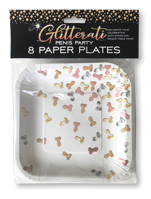 Glitterati Penis Party Paper Plates - 8 Count CP-1036